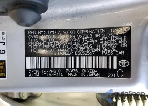 2014 Toyota Prius Plug-In from USA, damaged, VIN JTDKN3DP1E3052567